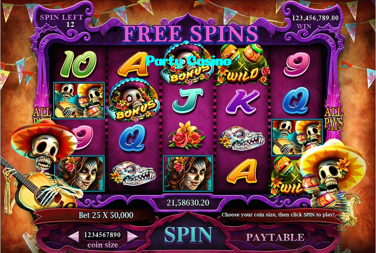 Party Casino casino presented on mobile device in Pakistan with slots and live games